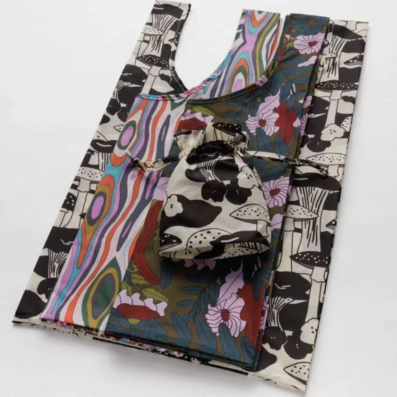 NWT Standard Baggu Set - Archive Forest (Candy Woodgrain, Pink Fern, Mushroom) - Picture 4 of 6